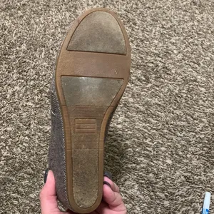TOMS Brown Herringbone Wedge Lace Up Ankle Booties woman size 7.5 thumbnail 7