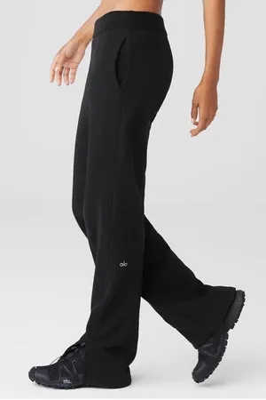 Alo Yoga High-Waist Free Time Straight Leg Sweatpants Wide Leg Women XS Heavy thumbnail 1