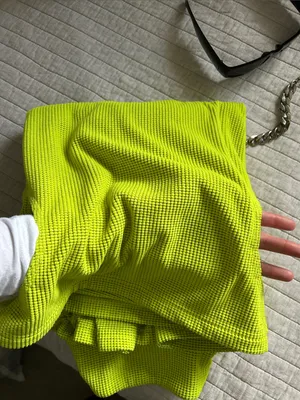 Tek gear Y2K Vtg bright chartreuse grid fleece quarter zip pullover XL thumbnail 3