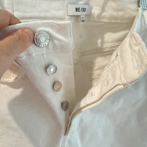 RE/DONE‎ 90s High Rise Ankle Crop Jeans White Destroy Distressed Size 23 thumbnail 5