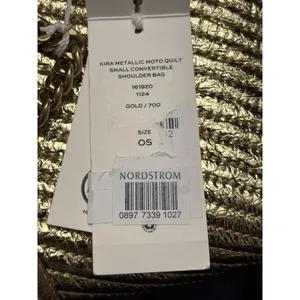 Tory Burch Kira Metallic Moto Quilt Small Convertible Shoulder Bag Gold New thumbnail 8