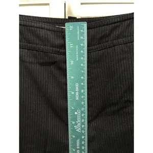 Merona Black Pinstripe Wide Leg Crop Dress Pants High Rise Side Zip Size‎ 16 thumbnail 2