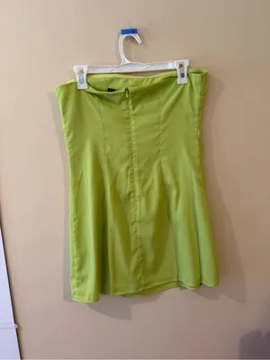 Forever 21 Neon Lime Strapless Mini Swim Cover-Up thumbnail 4