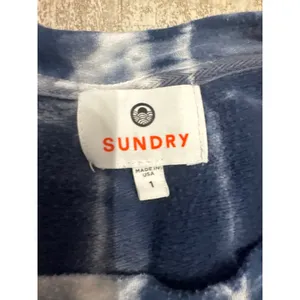 Sundry Womens Blue White Tie‎ Dye Modal Blend Pullover Sweatshirt Size 1 Small thumbnail 3