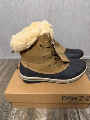 PAWZ Women’s Brown and Black Winter Duck Boots - Waterproof Lace-Up Size 9 thumbnail 4