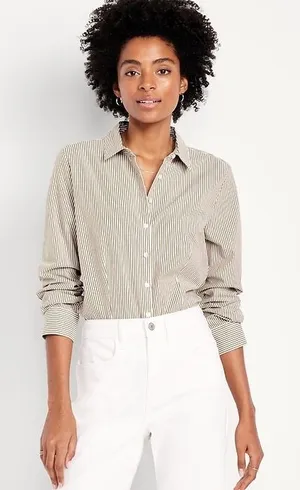 Old Navy the slim shirt neutral stripes thumbnail 1