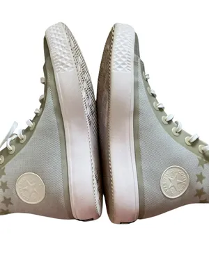 Converse Chuck Taylor modern high top sneakers grey knit with stars size 8 thumbnail 4