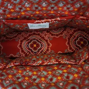 Vera Bradley Womens Shoulder Bag Red Multi Quilted Zipper Bohemian‎ thumbnail 4
