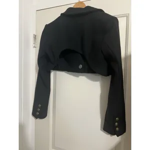 Free People Perry Black Wool Cropped Blazer Jacket Old Money Preppy‎ Buttons thumbnail 5