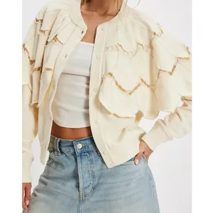 FREE PEOPLE Fluttercape Cream Sweatshirt Size Small thumbnail 2