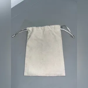 Kendra Scott Silver Gray Velvet Drawstring Jewelry Bag OneSize Neutral Versatile thumbnail 9