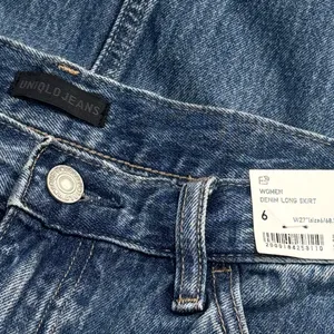 NEW Uniqlo Long A-Line Denim Skirt Cottagcore Fall Holiday Pumpkin Patch Size 6‎ thumbnail 7