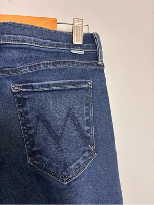 MOTHER The Outsider Ankle Fray Uncharted Waters Blue Denim Jeans thumbnail 9