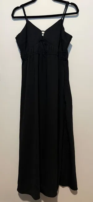 A New Day Womens Black Spaghetti Strap Empire Waist Maxi Dress Medium thumbnail 1