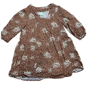 Knox Rose Floral‎ Boho Western Dress Rust Brown Cream Sz XL thumbnail 1