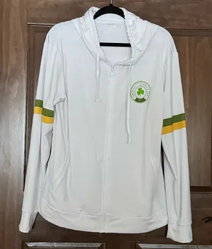 America’s Shamrock Run White Hoodie with Green and Yellow Stripes Size XL thumbnail 1