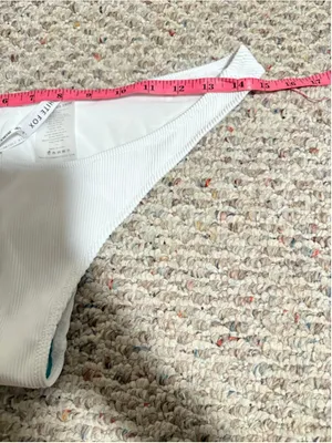 NWT White Fox Boutique Del Marco Bikini Bottom White Ribbed- Size Large thumbnail 4