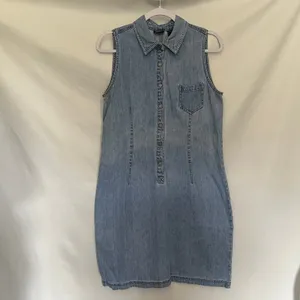 Vintage Y2K NY Jeans Denim Snap Mini Dress Sz 12 Preppy Western Sleeveless 90s thumbnail 12