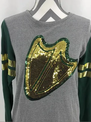 Victoria's Secret PINK 5th & Ocean Gray Green Fleece Sequin Oregon Duck Logo XS Y9 thumbnail 1