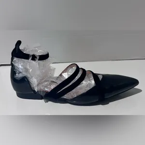 INCH2 Leather Strappy Pointed Toe Velvet Strap Ballet Flats EU Size 36‎ (US 5.5) thumbnail 2