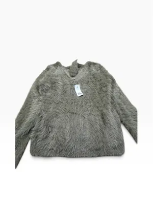 Women's Banana Republic Fuzzy Sweater Size M Green Crew Neck thumbnail 3