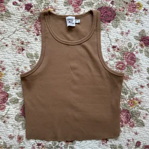 Princess Polly Selena Ribbed Brown Tank thumbnail 3