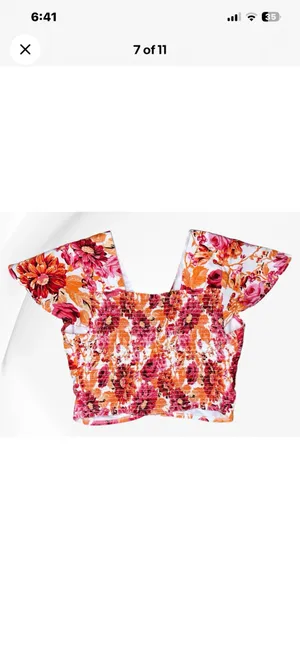 Japna Floral 2 Piece Crop Top Midi Skirt Set Women SM Boho Tropical Feminine Fun thumbnail 7