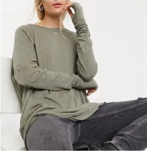 Free People We The Free Arden Tee in Washed Army Size Medium thumbnail 1