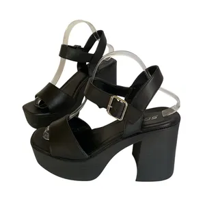 SODA Women’s Black Platform Block Heel Sandals Ankle Strap Y2K Size 8.5 thumbnail 1