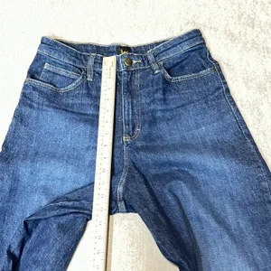 Y2K Lee High Rise‎ Wide Leg Jeans Dark Wash Denim Retro Indigo size 29 Boho thumbnail 7