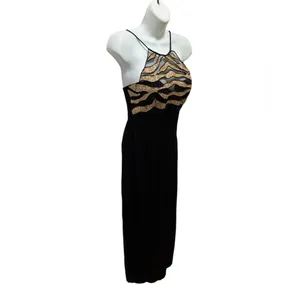 VTG Blondie & Evening Debbie Harry Vampire Trashy Sequined Halter Maxi Dress 5/6 thumbnail 3