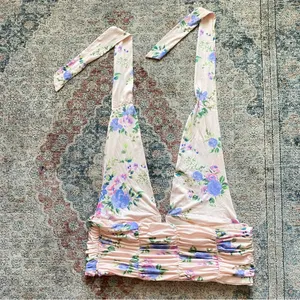 •Zara floral halter neck ruched top NWOT• Size XL thumbnail 3