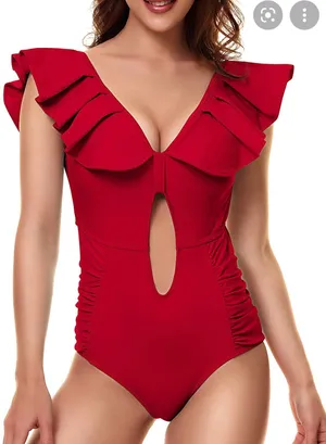 Flounce one piece Ruched tummy control cut out monokini swimwear thumbnail 2