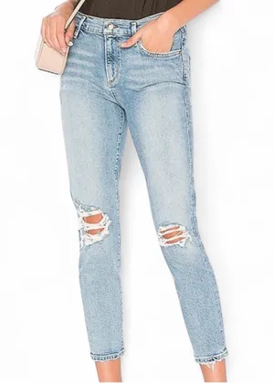 AGOLDE Los Angeles Premium Distressed Sophie High Rise Skinny Crop Jeans Size 28 thumbnail 4