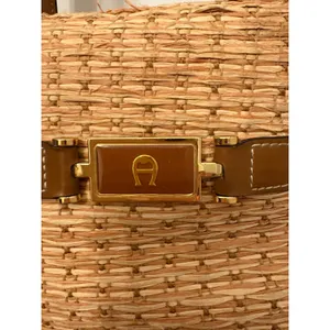 Vintage Etienne Aigner Woven Straw Leather Trim‎ Shoulder Bag Purse Designer thumbnail 3