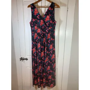 Garnet‎ Hill Maxi Dress Womens 10 Floral Prairie Cottage Garden Sleeveless READ thumbnail 2