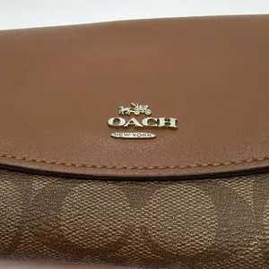 Coach Continental Flap Brown Signature Canvas Wallet thumbnail 2