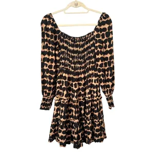 BEACHGOLD Nicole Patterned Ruffle Mini Dress NWT Sz‎ Small thumbnail 2
