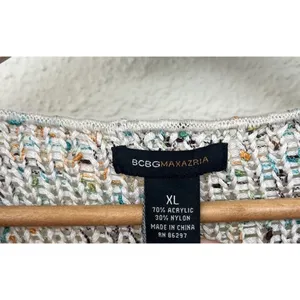 BCBGMAXAZRIA XL Multicolor Knit Cardigan Boho Chunky Sweater Button Up Fairy thumbnail 9
