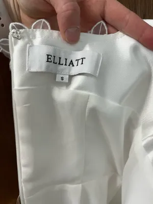 Elliatt White Satin Bridal Event Dress Floral detail thumbnail 14