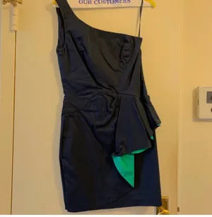 French Connection One Shoulder Navy Cocktail Dress Size 4 thumbnail 2