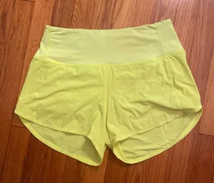 Lululemon Speed Shorts High-Rise Up 2.5" Lined Size 6 Yellow thumbnail 1