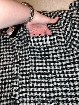 Free People "We The Free"‎ Get Around Houndstooth Shacket Black White L (NWT) thumbnail 7
