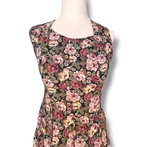 Vintage 90s All That Jazz Rose Floral Open Cross Back Maxi Dress Dark Romantic thumbnail 7