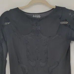 Intimately Free People Black Floral Lace Mini Dress M/L 3/4 Sleeve Stretch thumbnail 5
