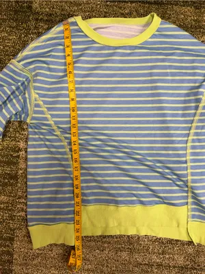 SHEWIN Womens Oversized Tops Crewneck Striped Sweatshirt Pullover Shirt thumbnail 4