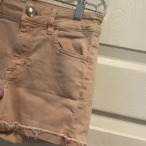 American Eagle Pink Hi Rise Super Stretchy Jean Shortie Shorts‎ thumbnail 2