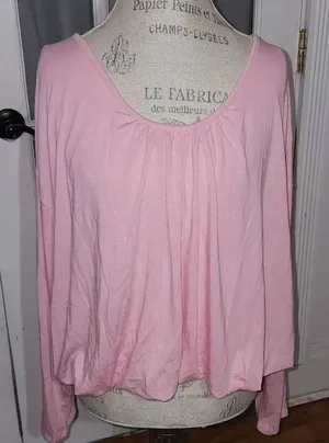 Maeve Anthropologie Womens Pink Scoop Neck Blouse‎ Shirt Top XL thumbnail 1