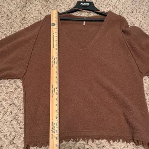 Free People‎ Oversized Brown Wool Linen Sweater Size Small thumbnail 10