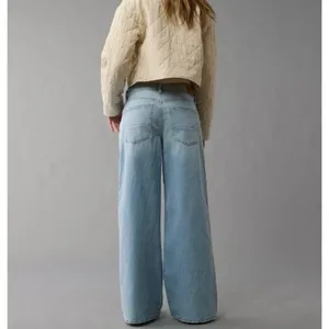 American Eagle Low Rise Ultra Wide Leg Strigid Jeans thumbnail 2